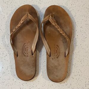 RAINBOW Flirty Braidy Womens Flip Flops, Large (7.5-8.5), Sand